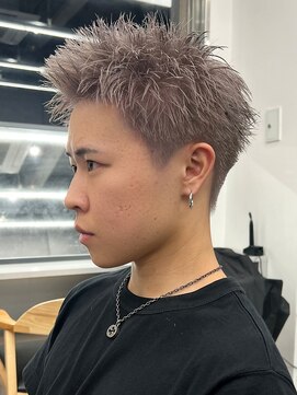 エルマーク 梅田(L-MARK) アップバングツーブロックダブルカラーブリーチメッシュ