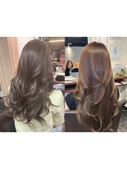 好みや要望に合わせ自分に似合う色味を考えてくれ、理想が叶う☆《OpArt》豊富なカラー剤で幅広い提案♪