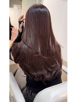 カラ フクオカ(Cara FUKUOKA) 【ピンクラベンダー&レイヤーカット】《福岡髪質改善》