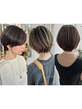 《脱白髪染めカラー・髪質改善カラー》頭皮への負担も軽減し、白髪もお洒落に染め上げる★艶感溢れる髪に