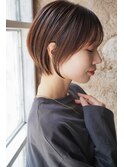 大人可愛い20代30代40代黒髪前下がりショートボブ丸みショート◎