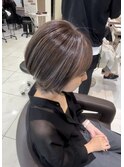 【脱白髪染めハイライト】上品なグレーハイライト