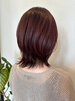 ホワイトストーン WHITE STONE くびれヘア大人可愛いレイヤーボブ×ワインレッド