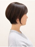 大人ショートボブ/丸みショート/白髪ぼかし/30代40代50代/小倉