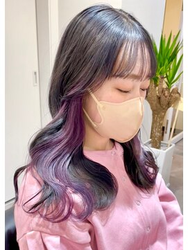 ツキ 横浜店(tuki) ダブルカラーピンクベージュベージュカラーケアブリーチレイヤー