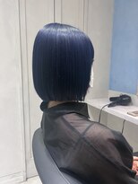 アソビ 表参道(ASOBI) ダブルカラー ネイビーブルー ぱつっとボブ