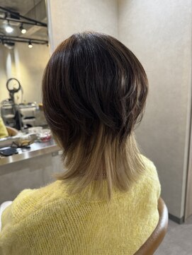 パル(PARU) モードブルー×ブロンドインナーカラー