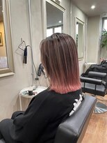 ロナバイソル(lona by SoL) 裾カラー/ピンクカラー×ブラウンカラー