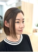 切りっぱなしボブ/インナーミルクティ