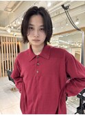 ◎メンズボブウルフメンズミディアムメンズロングワックスなし