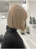 ブリーチくすみベージュマロンベージュハイトーンボブ髪質改善