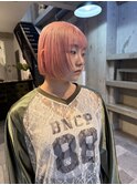 【三谷大樹】ペールピンク/ハイトーンボブ/顔周りレイヤー