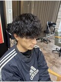札幌大通りメンズショートカット波巻きツイストスパイラルパーマ