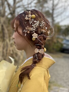ヘアーズ 住吉店(HAIRZ) 《HAIRZ》大岩真弓 サイド編み下ろし&卒業式袴着付け