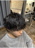 札幌大通メンズショートカットシャドウツイストスパイラルパーマ
