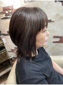 白髪ぼかしハイライト×アッシュグレー