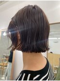 姫カットベリーショート切りっぱなしボブパーマミニボブ
