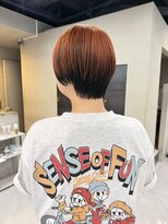 ヘアー アイス ルーチェ(HAIR ICI LUCE)&nbsp;デザインカラー/丸みショート/オレンジアンブレラー/大野