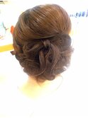 ブリエ★結婚式★下めルーズ　編み込み＆リボンスタイル