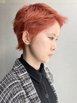 遊人セントラル(CENTRAL)&nbsp;[心斎橋/難波］無造作前髪なしショート× オレンジカラー