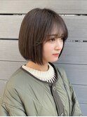 ナチュラルグレージュ×ショートボブ