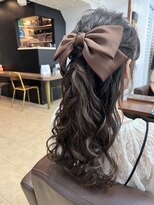 ラブリッシュ(LOVERICHE)&nbsp;王道可愛いヘアセット♪リボンでハーフアップ　【延山styling】