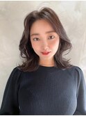 大人ミディアム☆くびれボブ透明感イルミナカラー