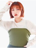 ケアブリーチカラーでつくる透明感オレンジベージュ