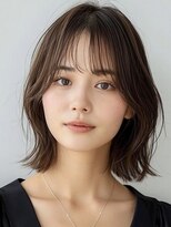 ネックス 表参道本店(nex)&nbsp;デザインカラーレイヤーカットウェットヘアオリーブベージュ白髪