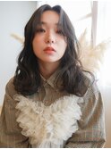 【tetote三宮】黒髪ワンレンカール レイヤースタイル