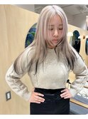 ナチュラルブロンド裾カラーデザインカラーレイヤーブリーチ渋谷