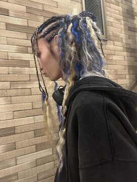 ロム 札幌大通(LOM) メンズコーンロウブレイズ毛先ウェーブ