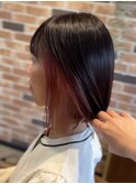 艶ボブ×ピンクインナーカラーデザインカラー