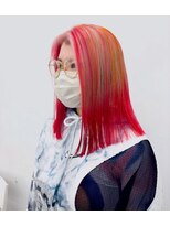 クク 渋谷(QUQU) ハイトーン デザインカラー オレンジ ブロンド