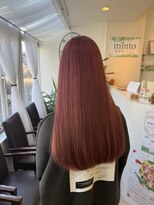 ミント(minto)&nbsp;ダブルカラー＆ブリーチピンクハイトーン艶ツヤ髪質改善富士吉田