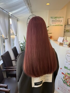 ミント(minto) ダブルカラー＆ブリーチピンクハイトーン艶ツヤ髪質改善富士吉田