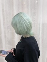 キセイ イオンモール新利府北館店(KISEI) ブリーチで作る透明感!ライムグリーン×ショートウルフ