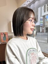 グリップ(GRIP)&nbsp;オリーブグレージュ暗髪切りっぱなしタッセルボブ/オオタユキ