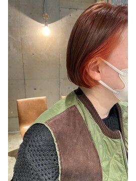 リブロ(liblo) 【ミニボブ×インナーカラーオレンジ】