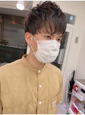 波巻きスパイラルパーママッシュショート無造作パーマ刈り上げ
