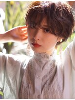 ホヌア(hoNua.) 【hoNua.】抜け感マッシュボブ 前髪 暖色系カラー 20代30代40代