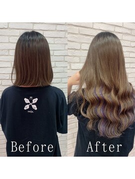 あるじゃんすー 名古屋店 カシスカラー#シールエクステ#メルティカラー#ラフウェーブ#大須