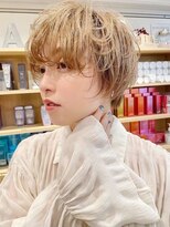 ロシェ 横浜店(loche)&nbsp;ウェットヘアオリーブベージュ×ダブルカラーショートボブ×横浜