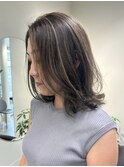 くびれショートボブ40代50代グレイカラー白髪染め白髪ぼかし