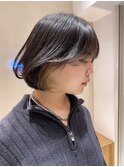 ハンサムショートボブ髪質改善縮毛矯正ネビージュワンレン小顔