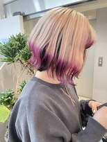 ジエクト ヴィシア(The Ect VIXIA)&nbsp;ピンク裾カラー/ボブハイトーン/ミルクティー/グラデーション