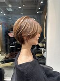 イメチェン外ハネボブ美髪ワイドバングレイヤーショート/大宮