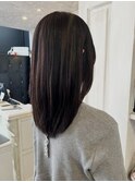 福山美容室caary 内巻きレイヤーミディアム春カラーピンク30代