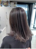 白髪ぼかし細めハイライト30代40代50代グレージュ