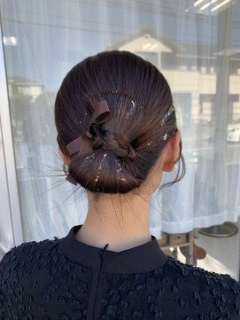 ヘアールーム ミルゥ(hair room MILOU) タイトリボンアレンジ